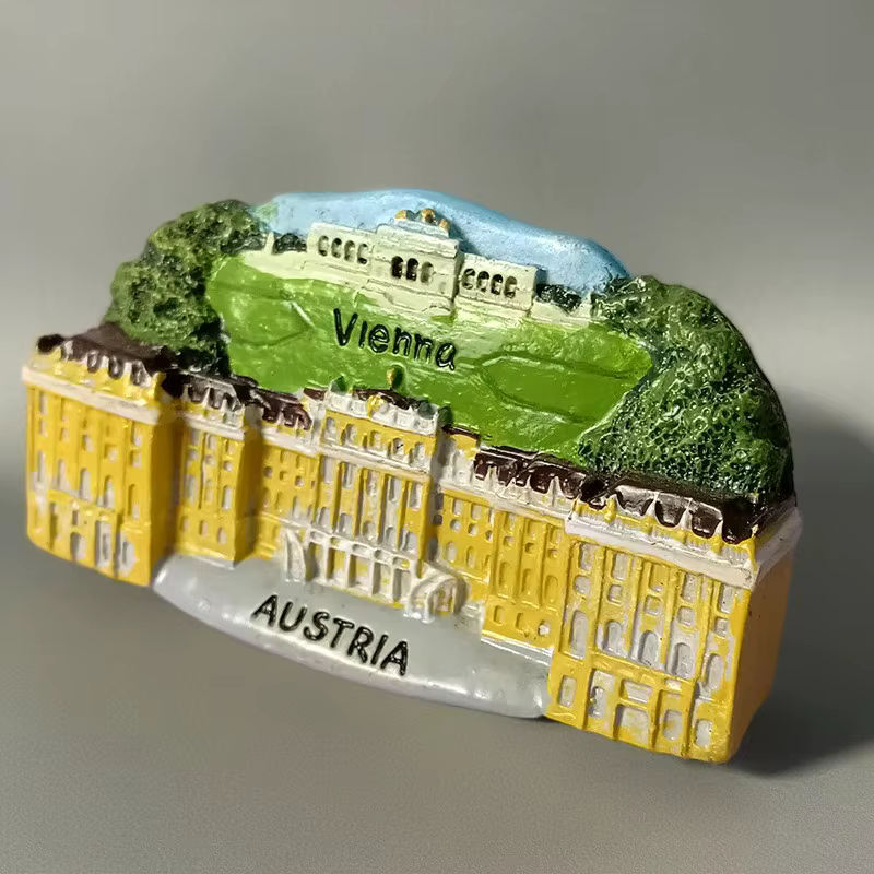 Aimants de réfrigérateur de Vienne pour l'Europe et l'Autriche, autocollants de réfrigérateur, souvenirs de tourisme de ville, décoration 3D faite à la main, cadeaux de collection