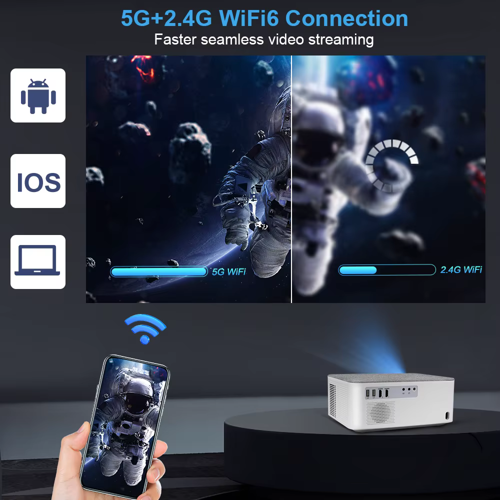 Mini projecteur portable ThundeaL TD92 Pro FHD 1080P Full HD Beam 4K Vidéo WiFi