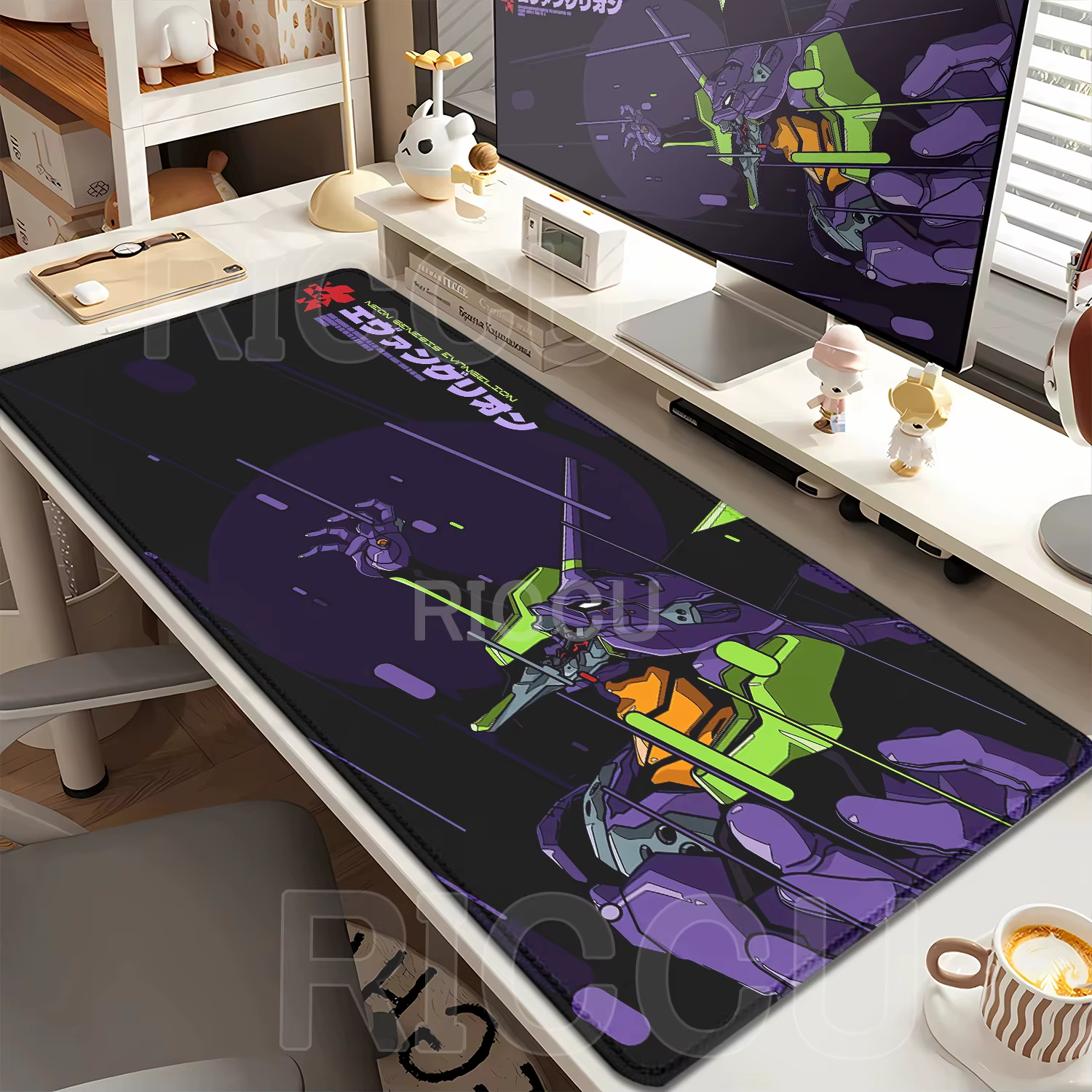 Grand tapis de souris E-E-Evangelione XXL pour gamer