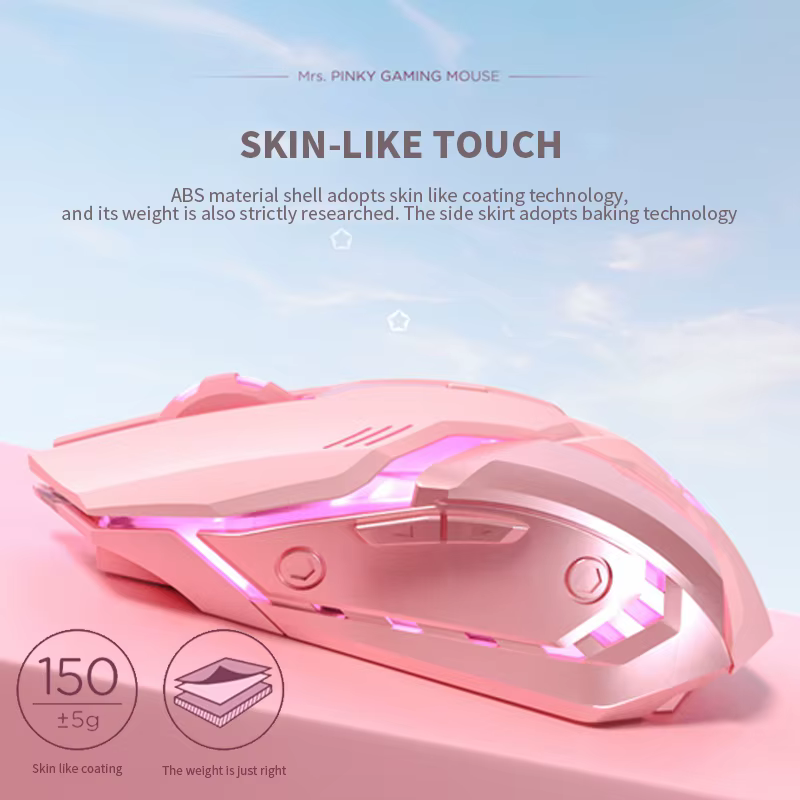 Souris muette de jeu mignon RGB Gamer 6 boutons