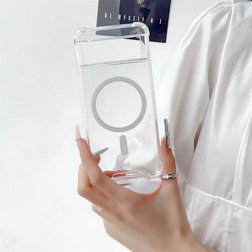 Coque de téléphone magnétique transparente, étui de protection en acrylique pour Charge sans fil Magsafe, pour Google Pixel 8 9 10 Pro XL 9A 7A 8A 6 6A