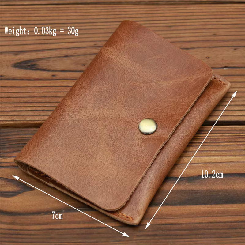 Porte-cartes de visite en cuir véritable pour hommes – Étui mince pour cartes de crédit et cartes d'identité, portefeuille professionnel pour le bureau et les voyages