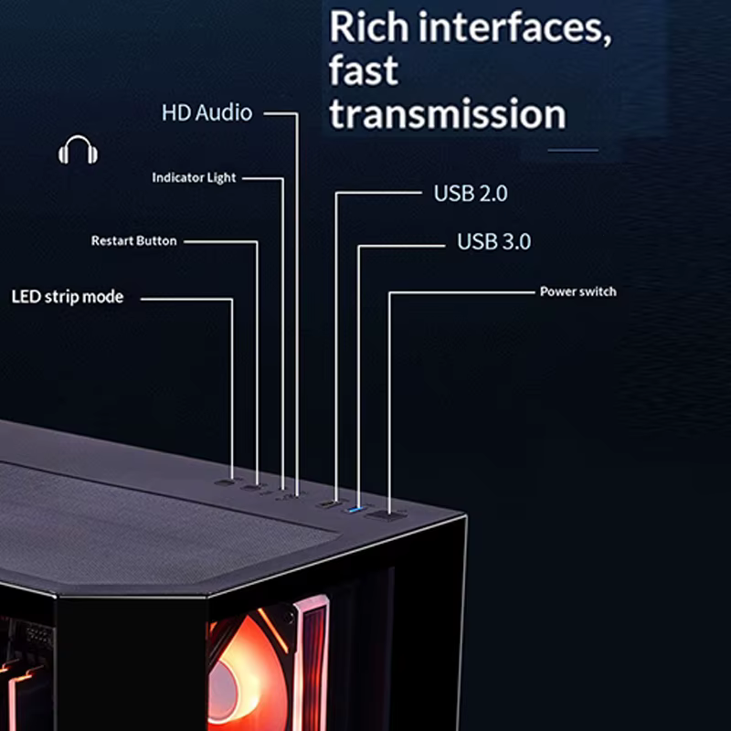 WJCOOLMAN Dreamer PLUS boîtier PC écran secondaire avec côté complet vue sur la mer salle 360 refroidisseur d'eau coque d'ordinateur gabinetes gamer