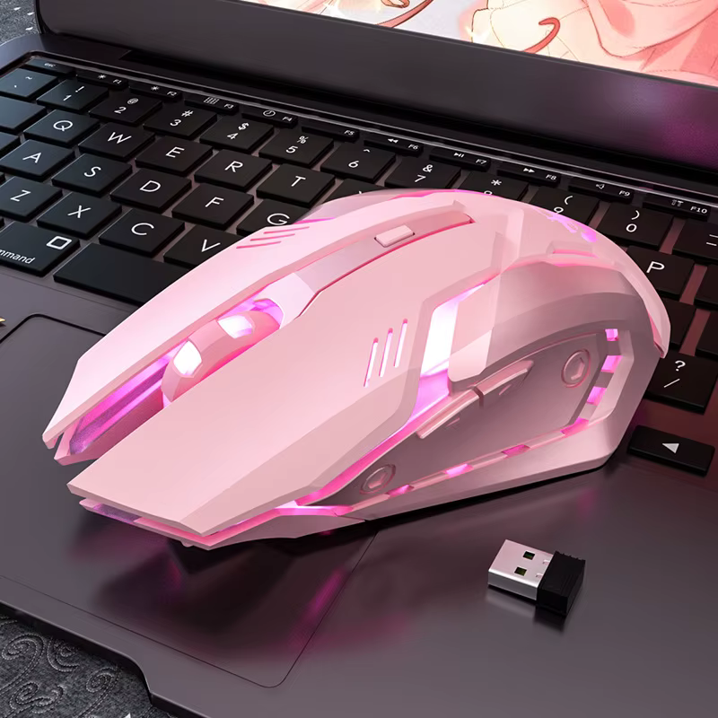 Souris muette de jeu mignon RGB Gamer 6 boutons