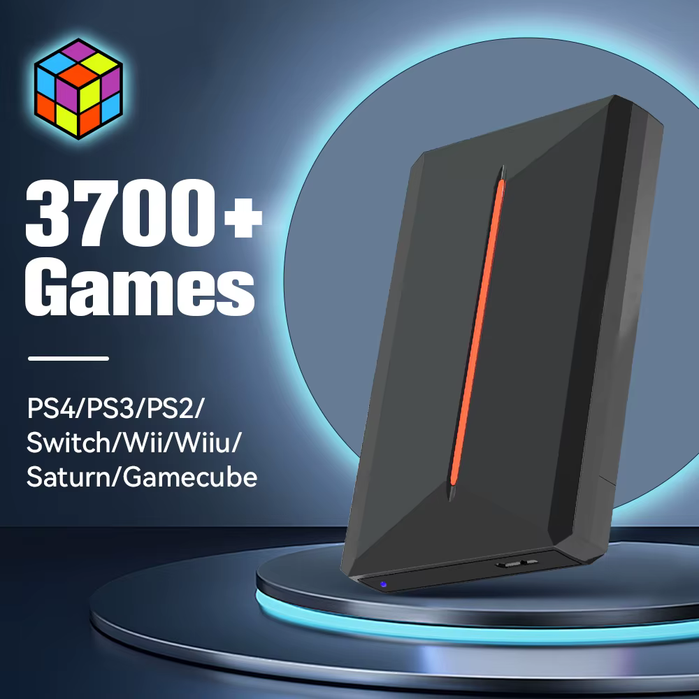 Hyper Base Lbox 500GB disque dur de jeu pour PS4/PS3/PS2/Wii/Wiiu/Gamecube/Saturn avec plus de 3700 jeux Plug & Play pour Win PC Launchbox