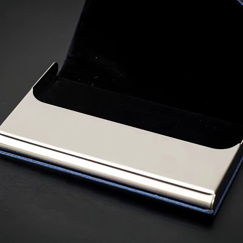 Portefeuille de luxe en cuir PU, porte-carte de crédit pour femmes et hommes, marque de mode, étui en métal et aluminium