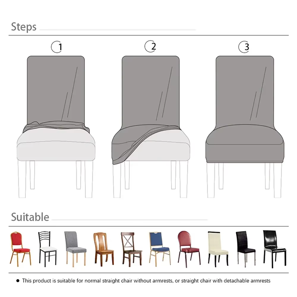 Housse de chaise en velours pour salle à manger, en Spandex, extensible, Super douce, pour cuisine, maison, hôtel, Banquet de mariage