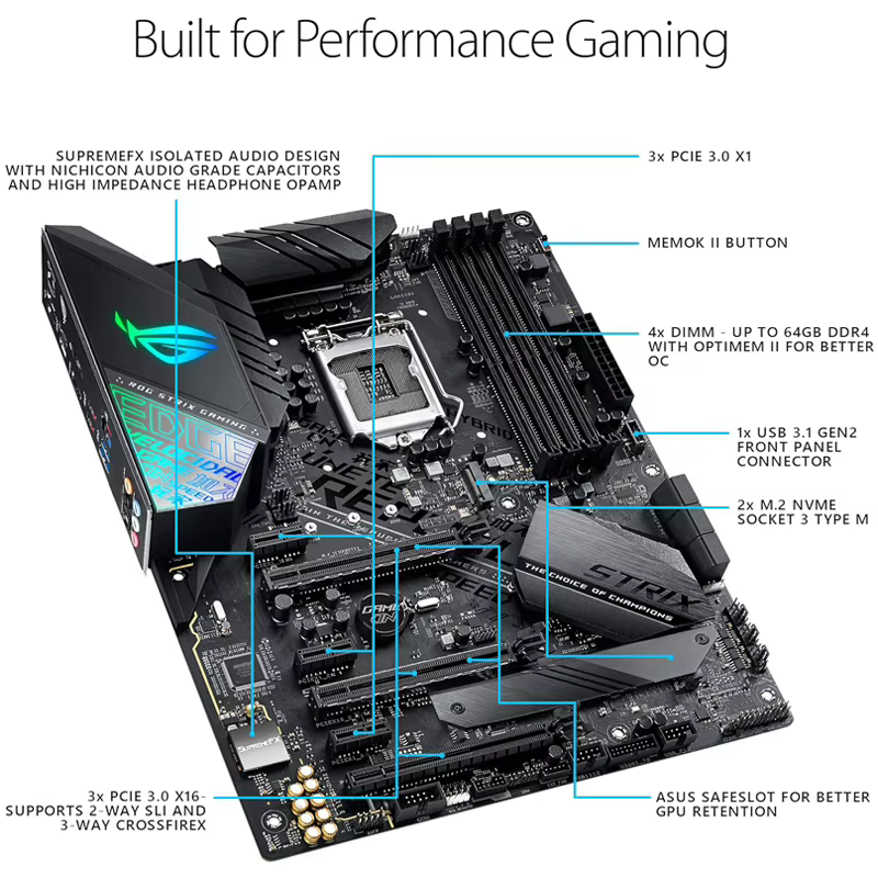 ASUS ROG STRIX Z390-F GAMING LGA 1151 4*DDR4 1×Display 128GB Port 30.5×24.4cm PCI-E 3.0