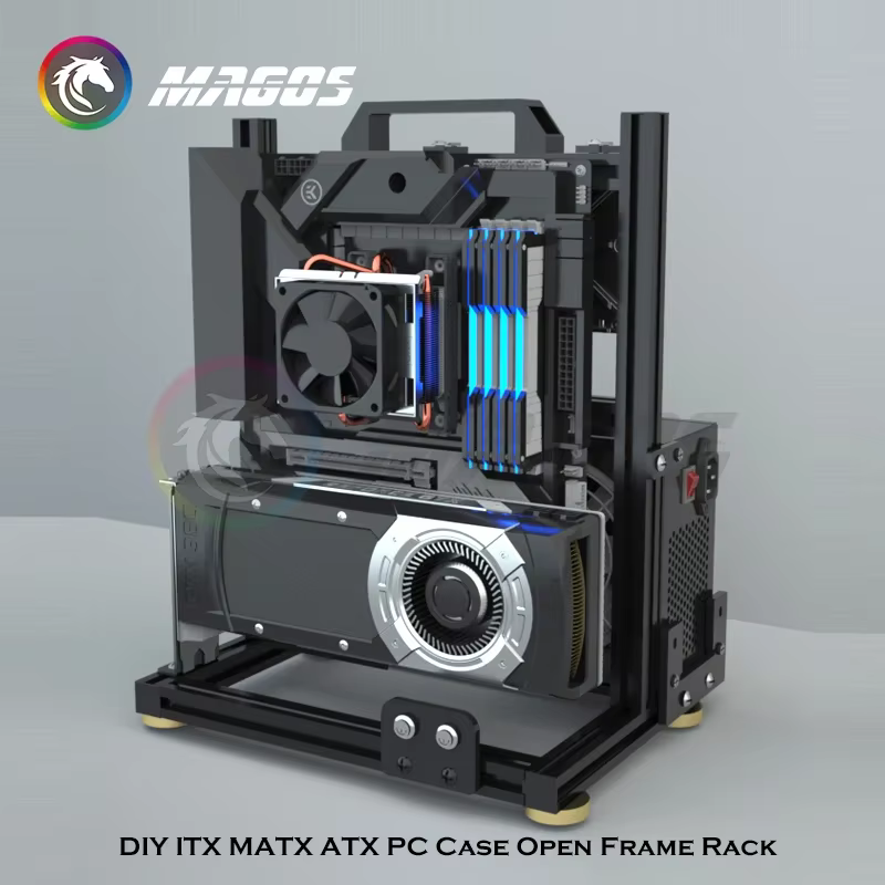 Armoire de jeu MOD ITX MATX, boîtier PC, cadre ouvert, tour ATX créative en aluminium, support de châssis d'ordinateur de jeu de bureau, bricolage