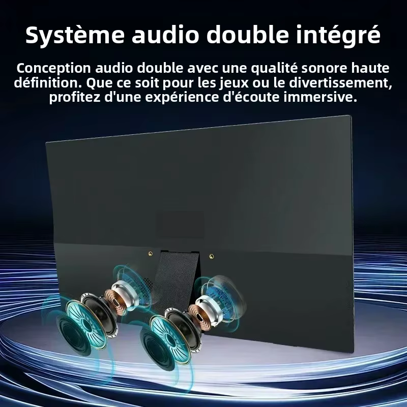Moniteur portable 15, 6'' FHD 1080P ultra-fin pour jeux