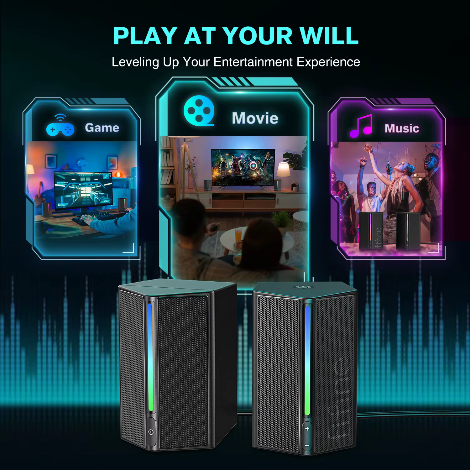FIFINE – boîte de son de jeu avec son Surround stéréo