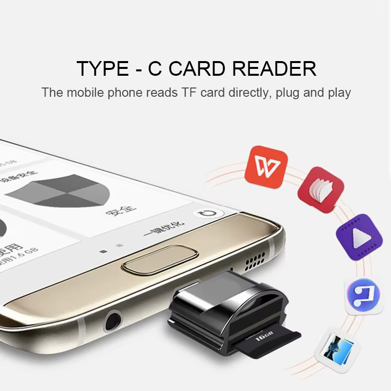 Lecteur de carte portable USB 3.1 Type C USB-C TF Micro SD OTG Adaptateur Type-C