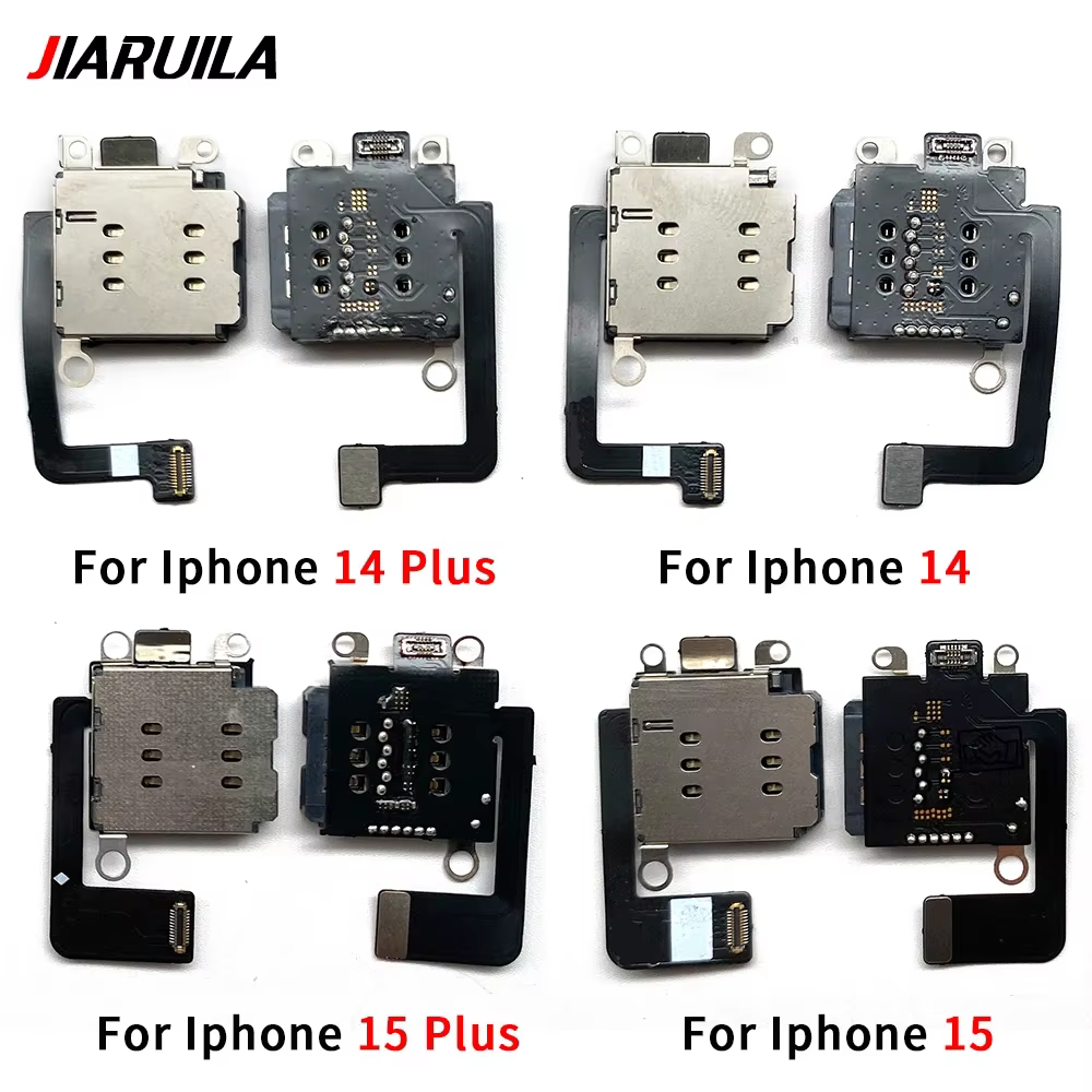 Plateau de carte SIM double, adaptateur de fente de prise, connecteur de lecteur, câble flexible, double carte SIM pour iPhone 11 12 13 14 15 Pro Max Plus Mini