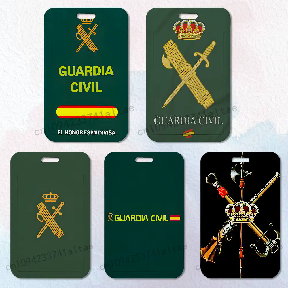 Porte-badge d'identité avec emblème de la Guardia Civil espagnole, pour carte de transport, carte de travail, pochette de poitrine, cadeau pour étudiants