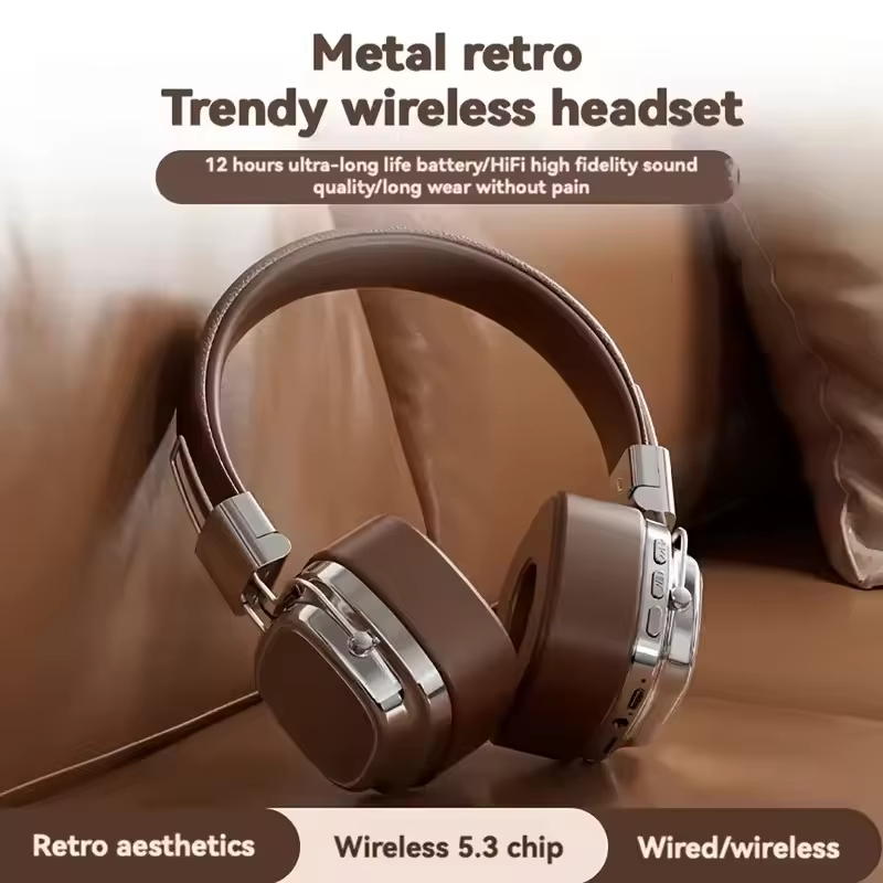 2025 nouveau 5.3 pliable sans fil Bluetooth casques casque Gamer choix rétro sur l'oreille
