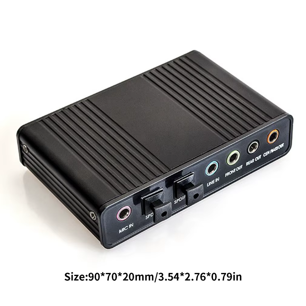 Carte son USB externe 5.1 à 6 canaux pour PC portable adaptateur Surround de bureau