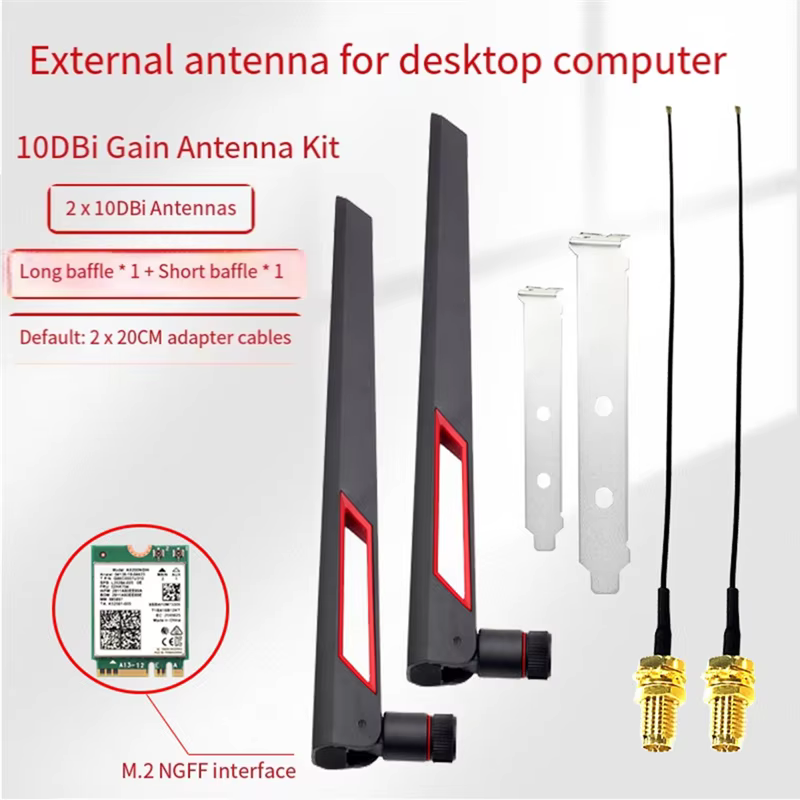 BE202 carte Wifi7 + antenne 2X10db 5374M Tri-Band 2.4/5/6G