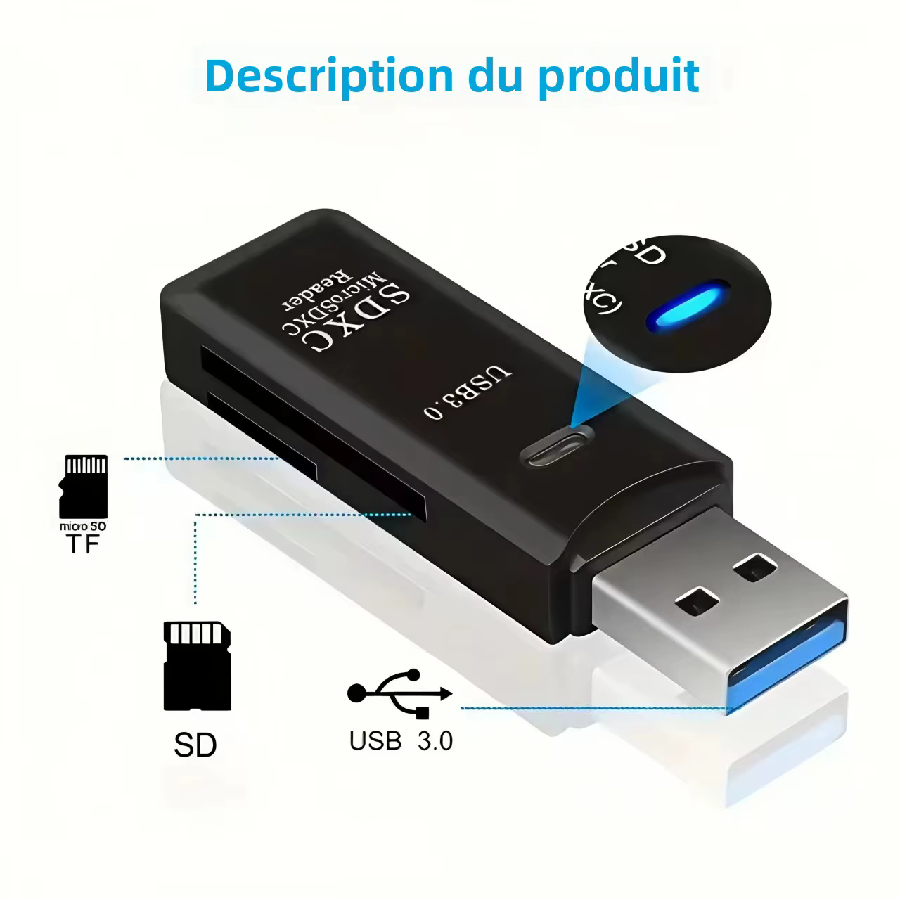 2 in 1 USB 3.0 Card Reader Micro TF sd