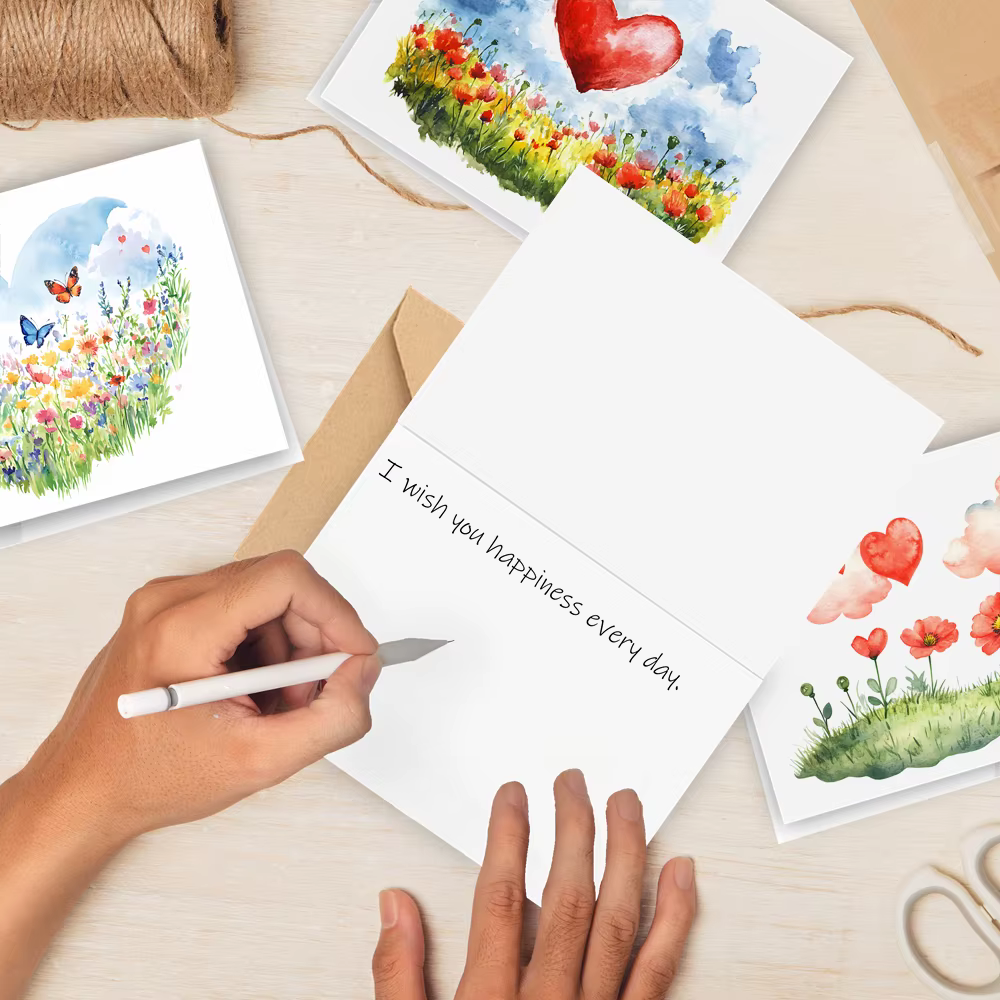 Ensemble de cartes de vœux sur le thème du cœur, 24 pièces, avec enveloppes, cartes d'invitation DIY, amusant multifonctionnel, amour Express, adapté à n'importe quel