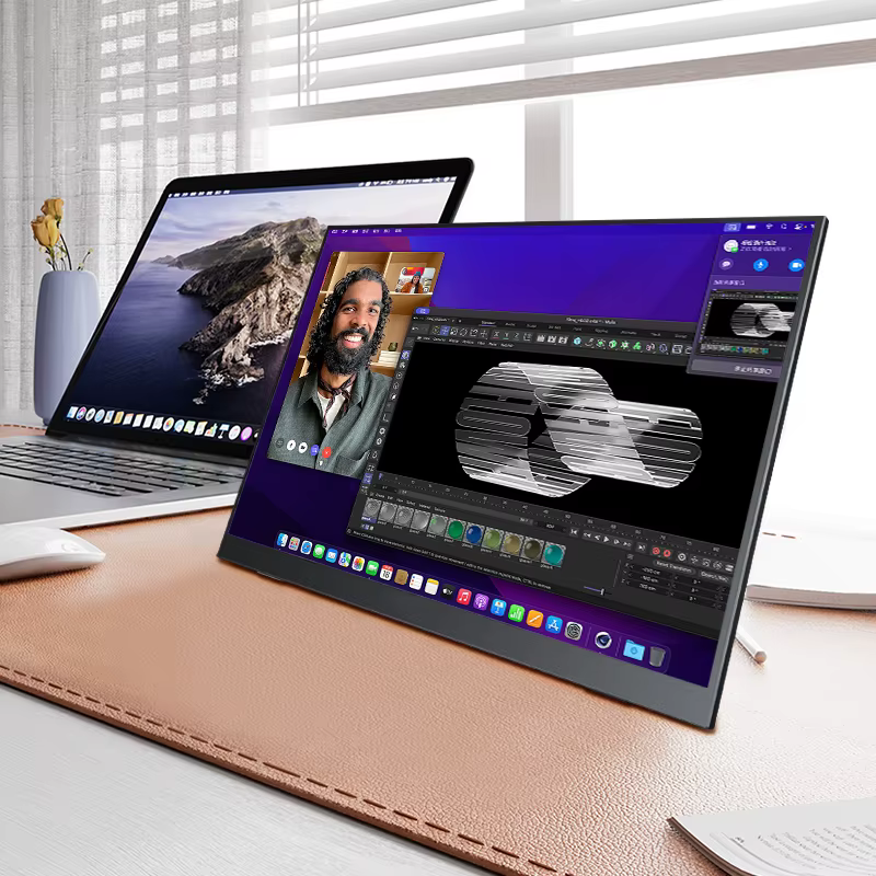 Moniteur portable 16 pouces 1200P IPS 100% sRGB 300 cd/m² avec double haut-parleur