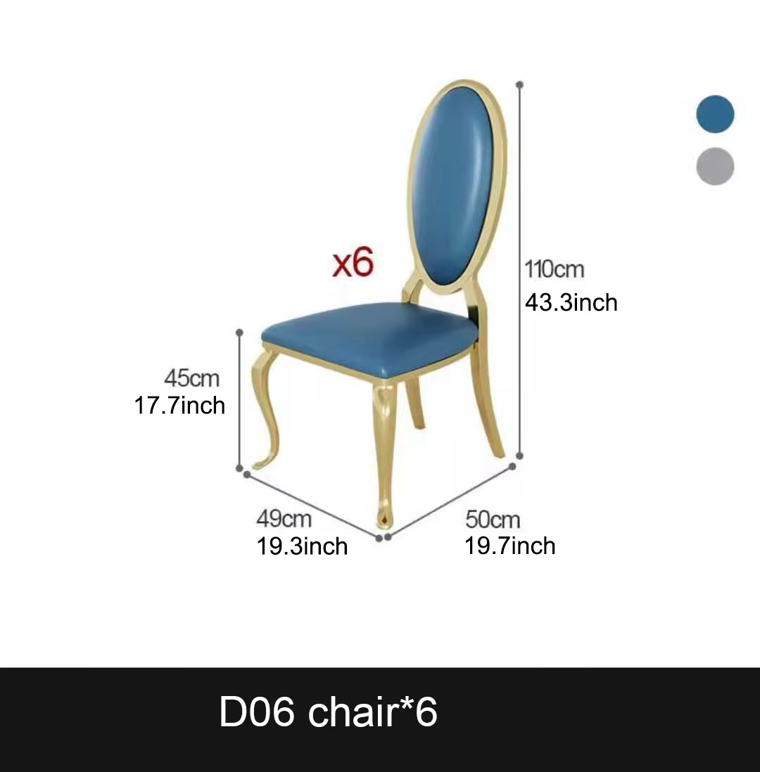 Chaise de salle à manger en acier inoxydable, chaise à dossier rond en cuir simple, chaise à dossier pour la maison, chaise de banquet d'hôtel en gros d'usine