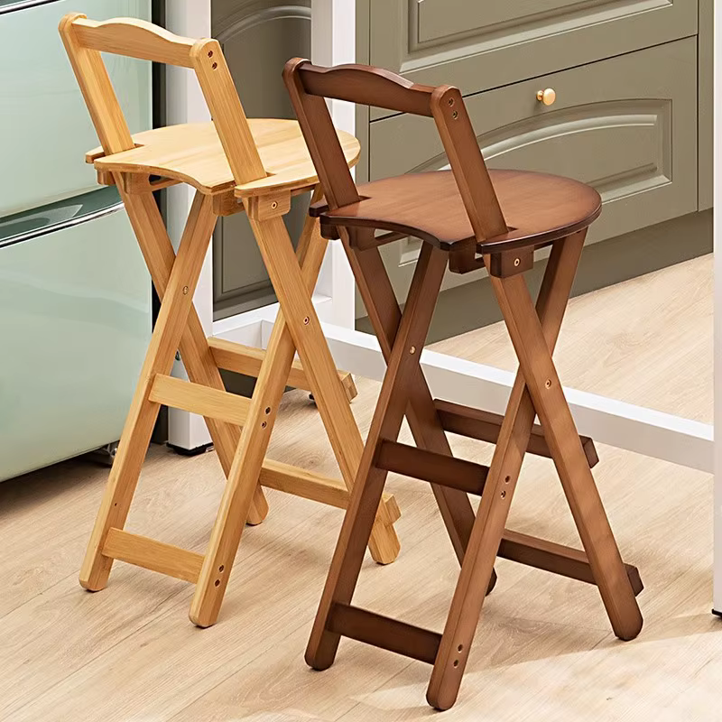 Chaise haute pliante de style rétro, chaise de restaurant pliante, chaise de bar en bambou, tabouret de bar, chaise haute de bureau portable