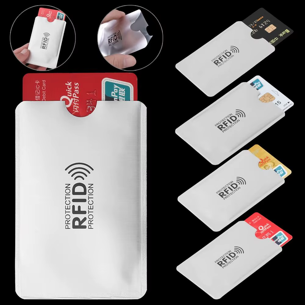 Porte-carte RFID antivol, 5 pièces, verrouillage de lecteur en aluminium coloré, housse de protection, manchons de protection pour passeport de sécurité
