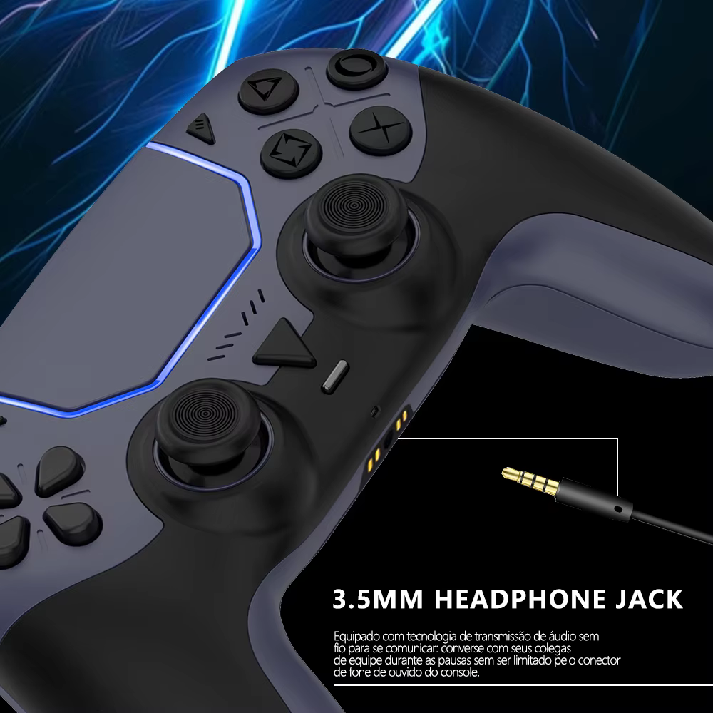Contrôleur de jeu sans fil pour PS5/PC/Steam Deck effet Hall Marco double Vibration 6 axes télécommande de mouvement manette avec haut-parleur