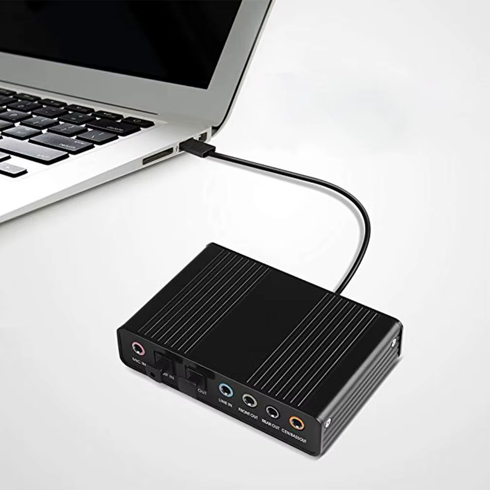 Carte son USB externe 5.1 à 6 canaux pour PC portable adaptateur Surround de bureau