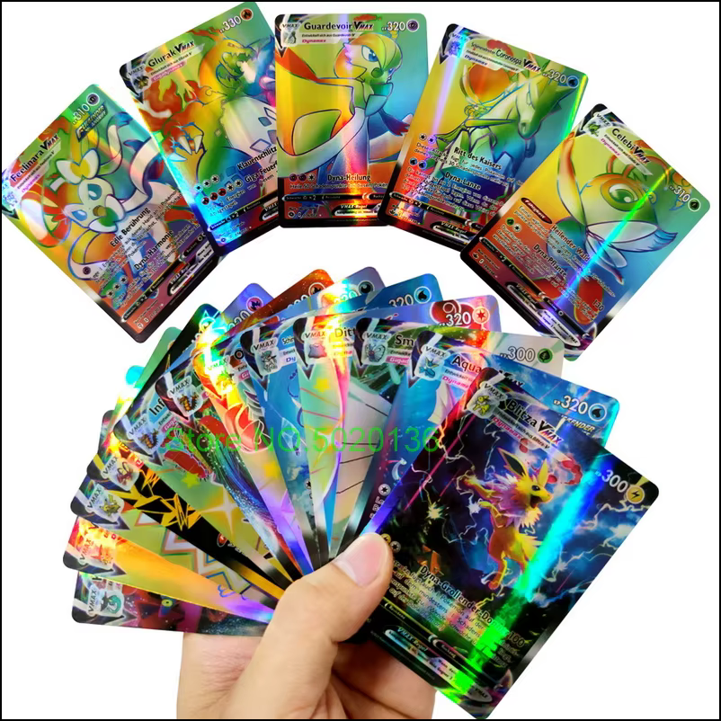 Cartes Pokémon allemandes Vstar Vmax GX édition limitée, cartes holographiques brillantes arc-en-ciel Arceus Pikachu Charizard, cadeau pour enfants