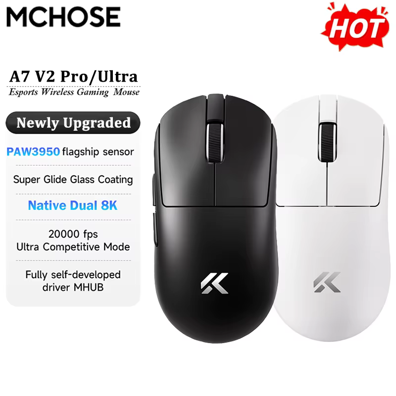 Souris de jeu sans fil ultra-légère MCHOSE A7 V2 Ultra / Pro