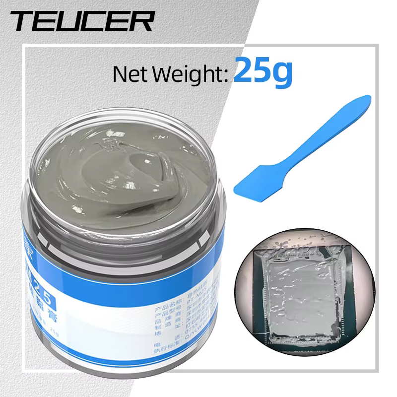 Teucer PT-25M 25g pâte composée PC processeur d'ordinateur graisse thermique dissipant la chaleur pour CPU GPU refroidissement en conserve avec grattoir