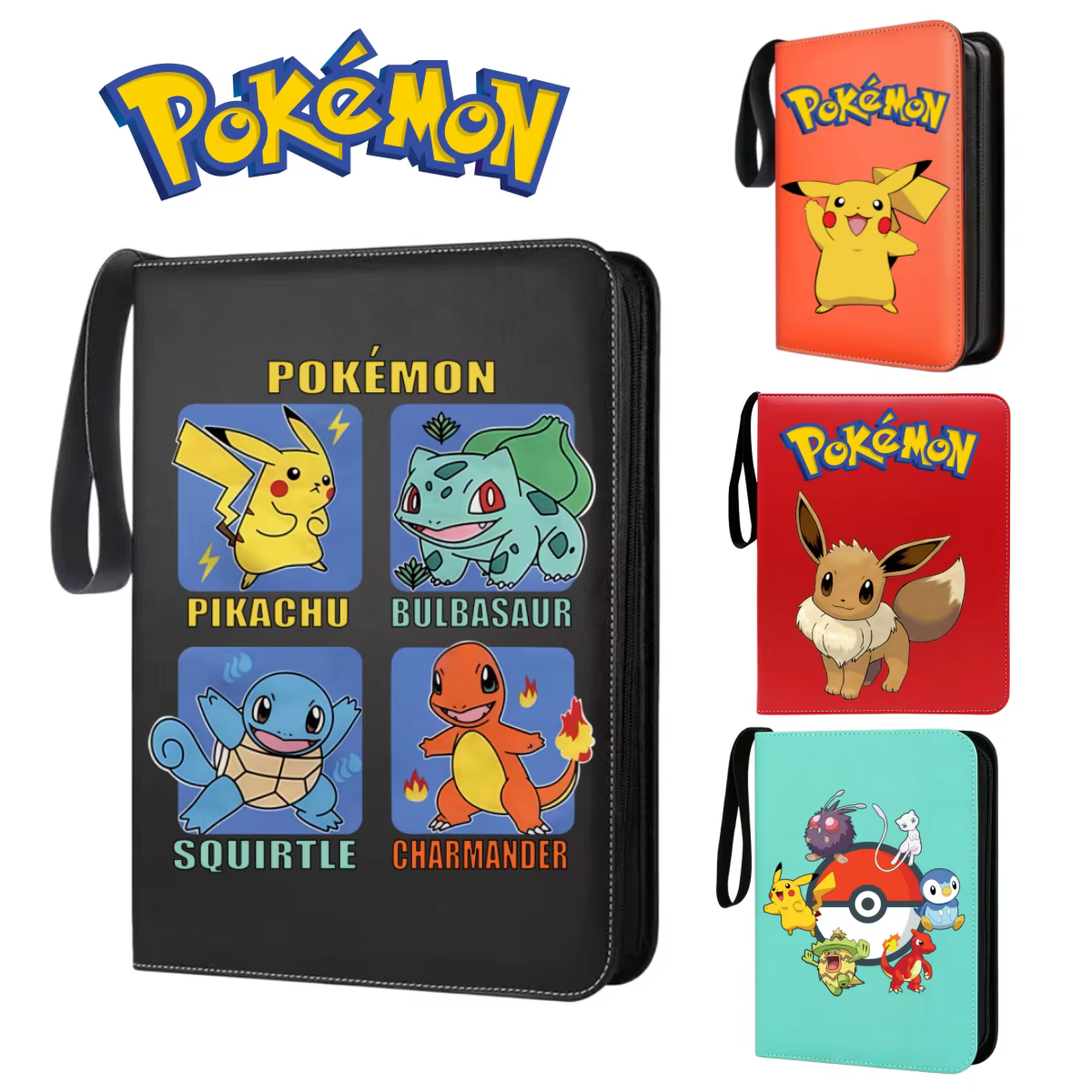 Album de cartes portable Pokémon Pikachu Charizard avec fermeture éclair, pour collection de figurines de jeu et accessoires d'anime, idéal pour les cadeaux