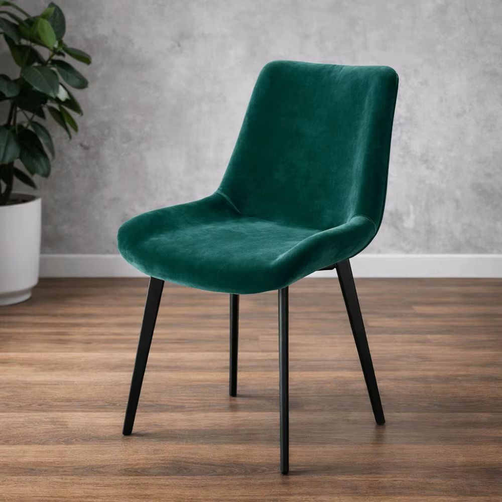 Housses de chaise de salle à manger en velours, couverture intégrale élastique, dossier court, couleur unie, anti-poussière, extensibles, pour décoration de fête