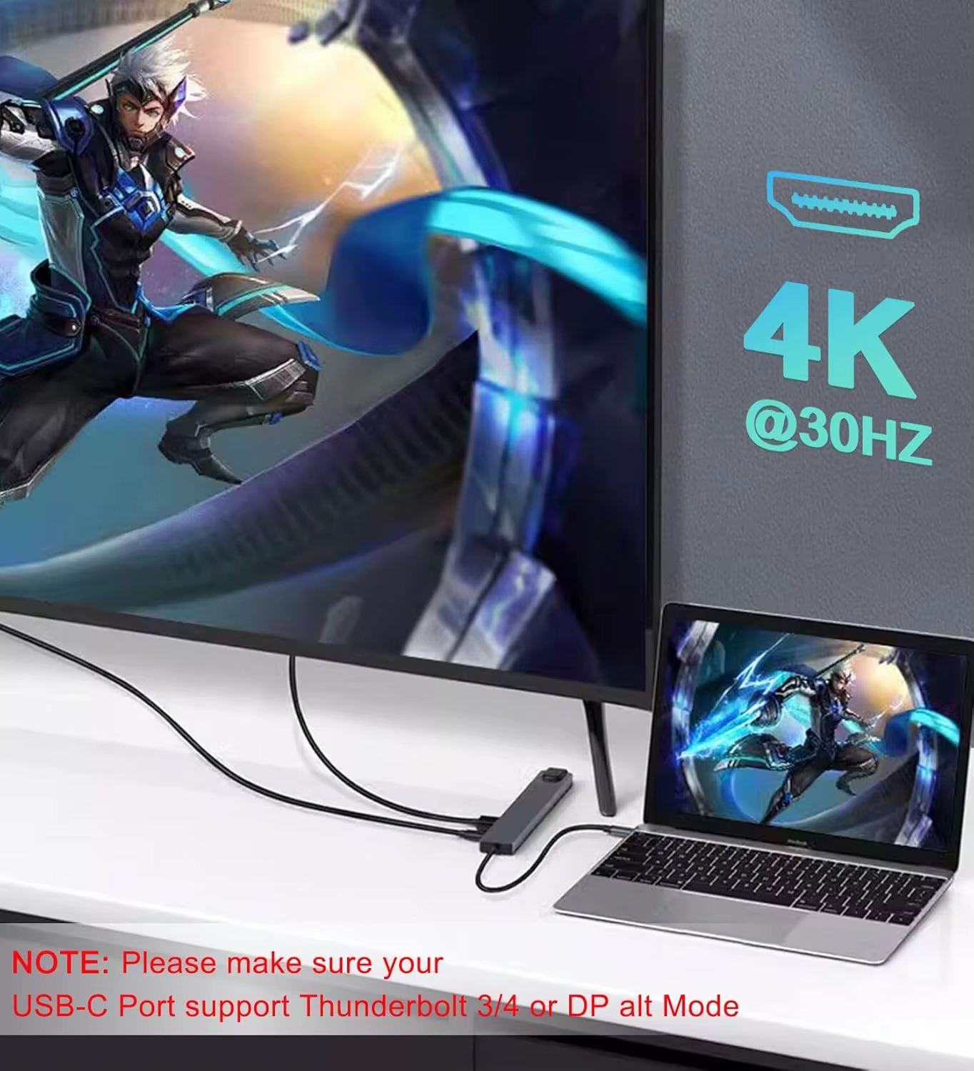 Station d'accueil USB C avec sortie HDMI 4K