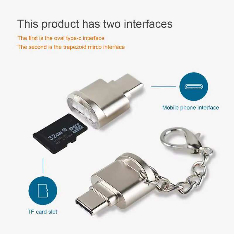 Lecteur de carte TF type-c en alliage de Zinc USB 3.1