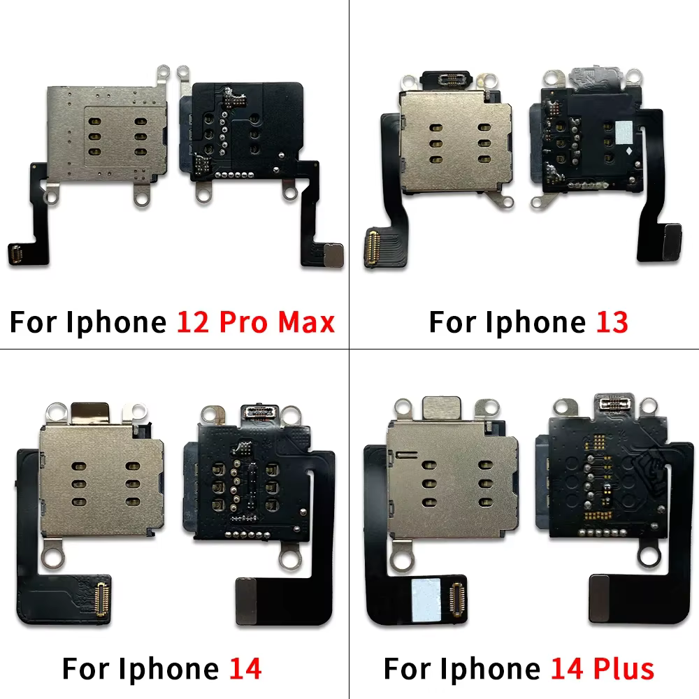 Plateau de carte SIM double, adaptateur de fente de prise, connecteur de lecteur, câble flexible, double carte SIM pour iPhone 11 12 13 14 15 Pro Max Plus Mini