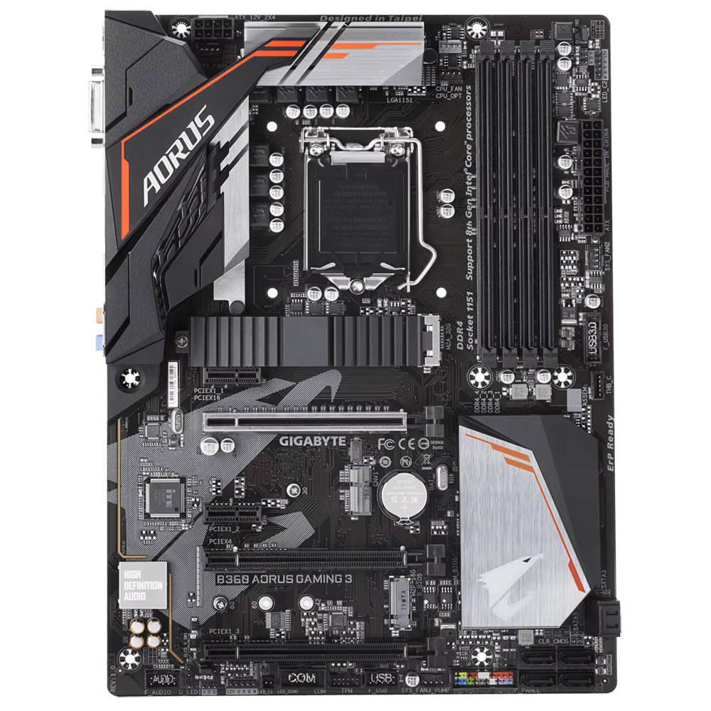 GIGABYTE B360 AORUS GAMING 3 LGA 1151 4×DDR4 64GB PCI-E 3.0 1×DVI 1×HDMI 30.5×22.5cm