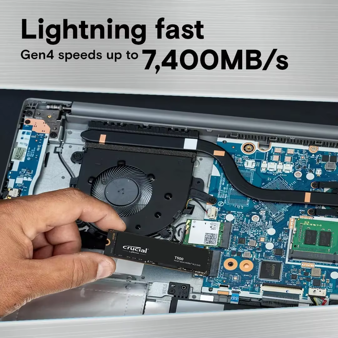 SSD NVMe M.2 Crucial T500 1 To Gen4 7300 Mo/s pour PS5
