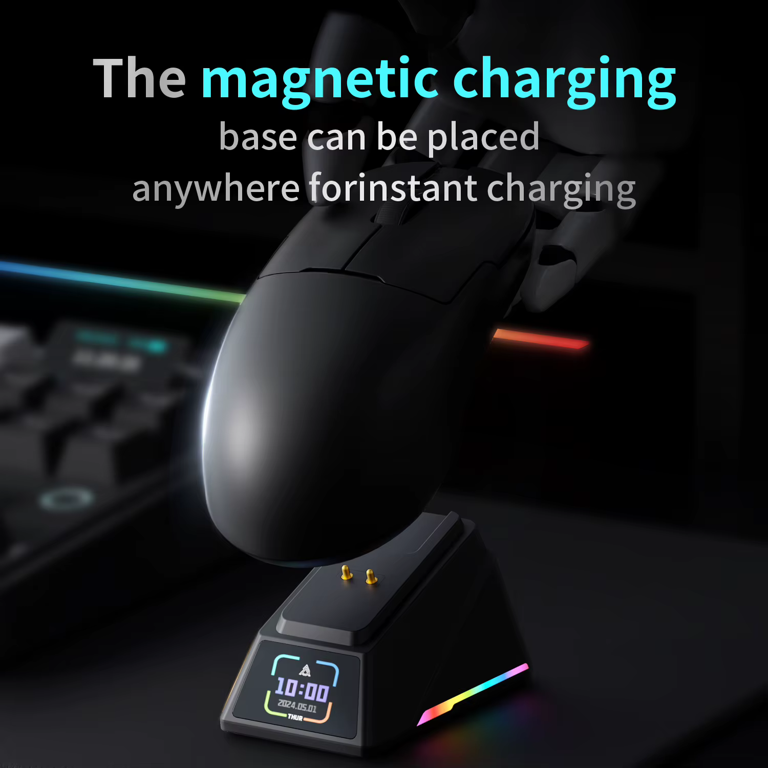 AJAZZ AJ159 APEX/AJ159PRO souris de joueur sans fil avec Base de charge magnétique rvb