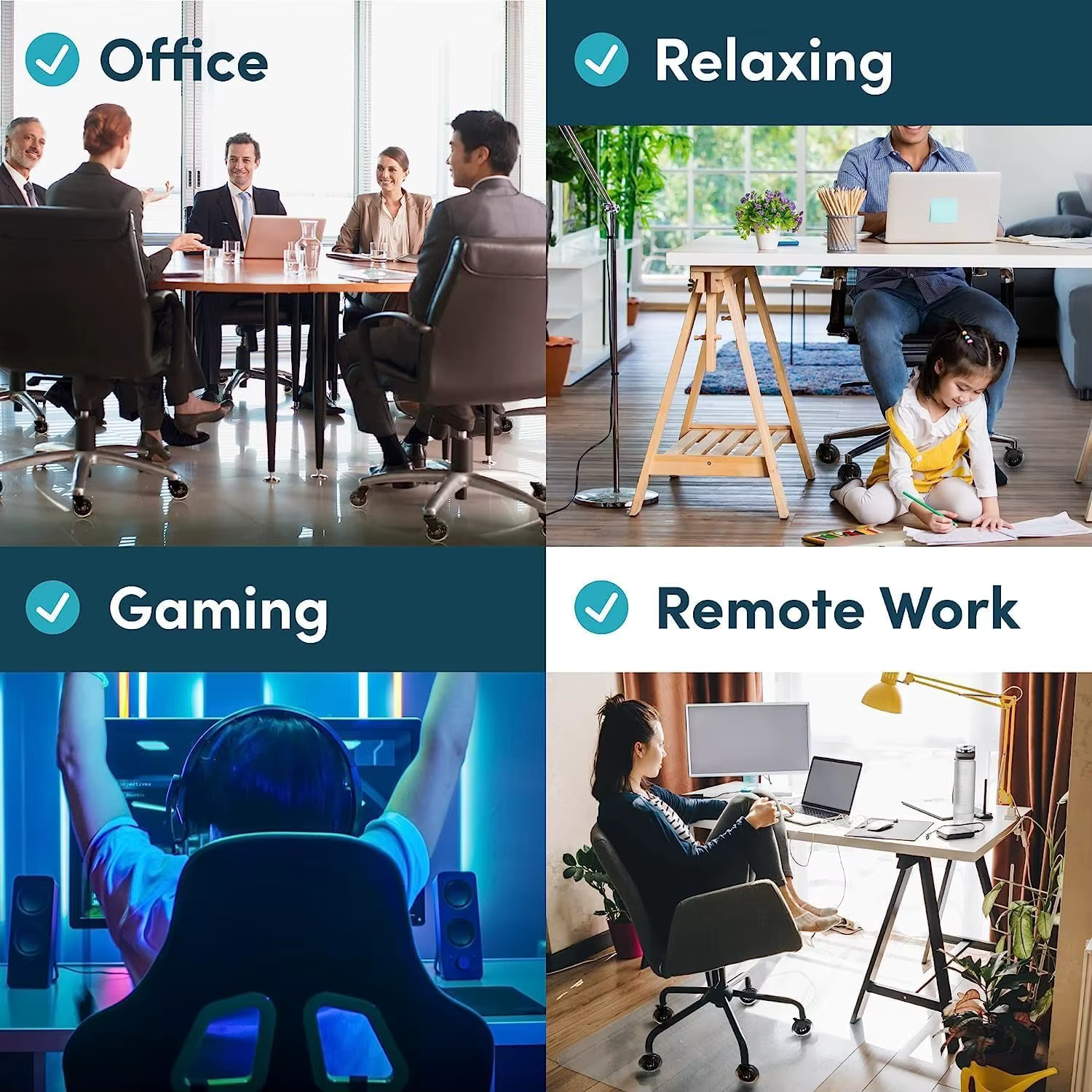 Roues de chaise de bureau