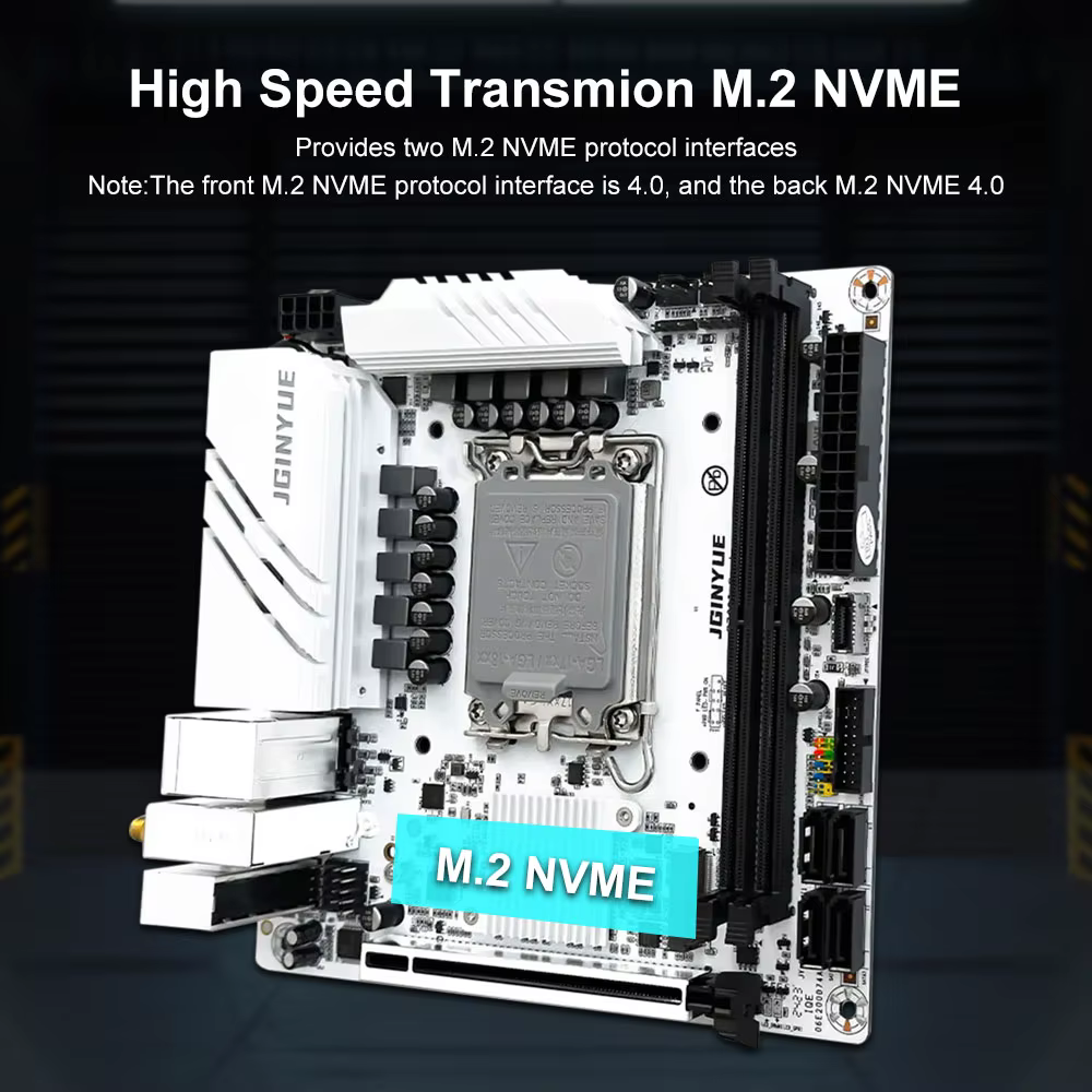 Carte mère JGINYUE B760 LGA 1700 compatible avec les processeurs Intel Core I3/I5/I7/I9 de 12e et 13e génération