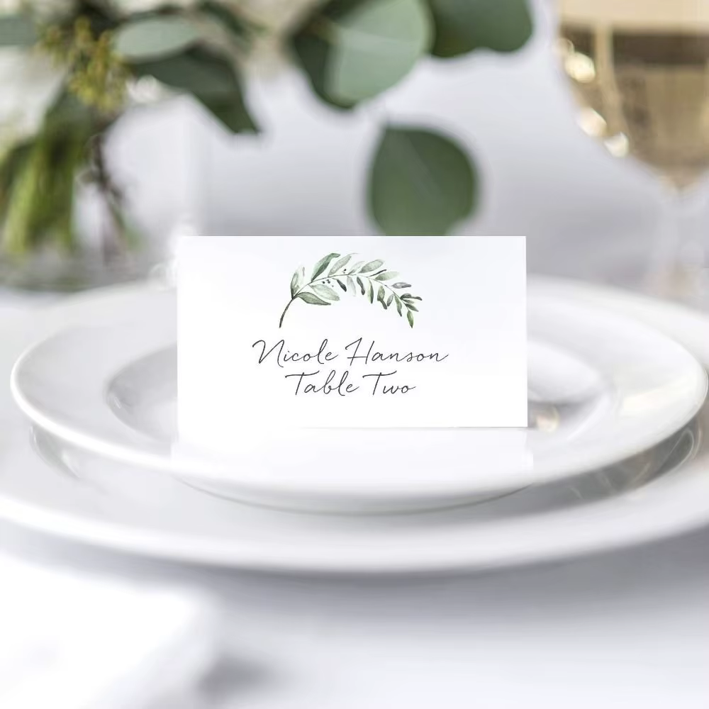 Cartes de place de table vierges, cartes de place de siège, nom de table alimentaire, cartes de place de mariage, décor de siège de fête, 50 pièces