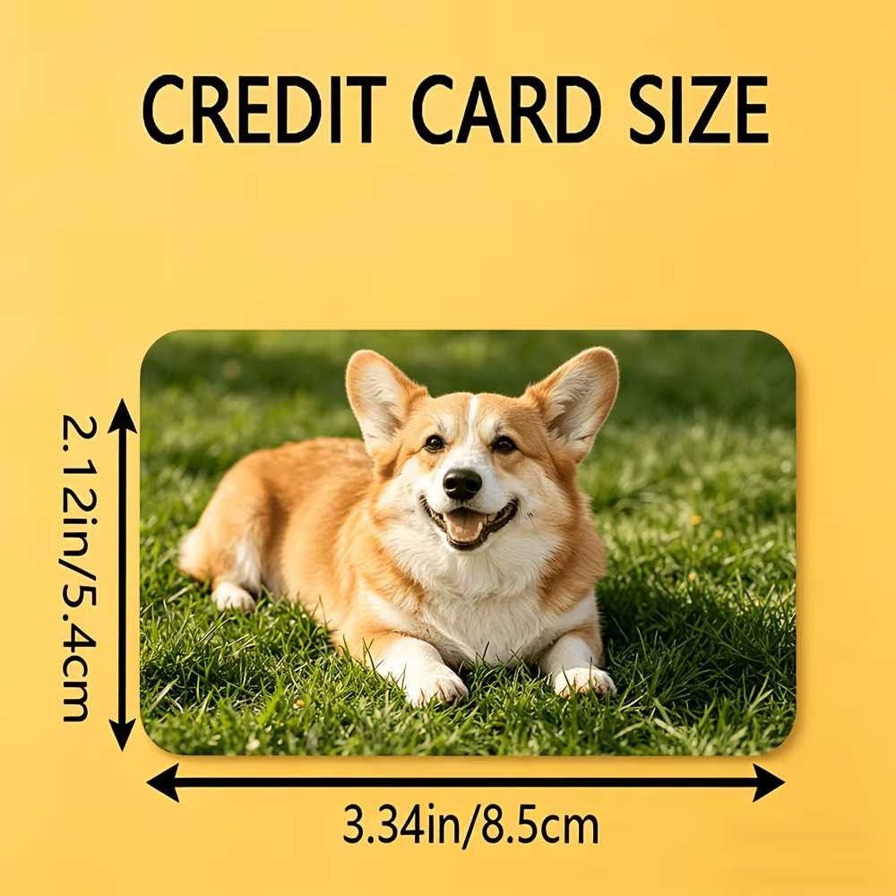 Carte PVC double face personnalisée pour la mémoire de la famille, cadeau commémoratif en plastique brillant avec photo et texte personnalisés, pour un usage quotidien et au bureau