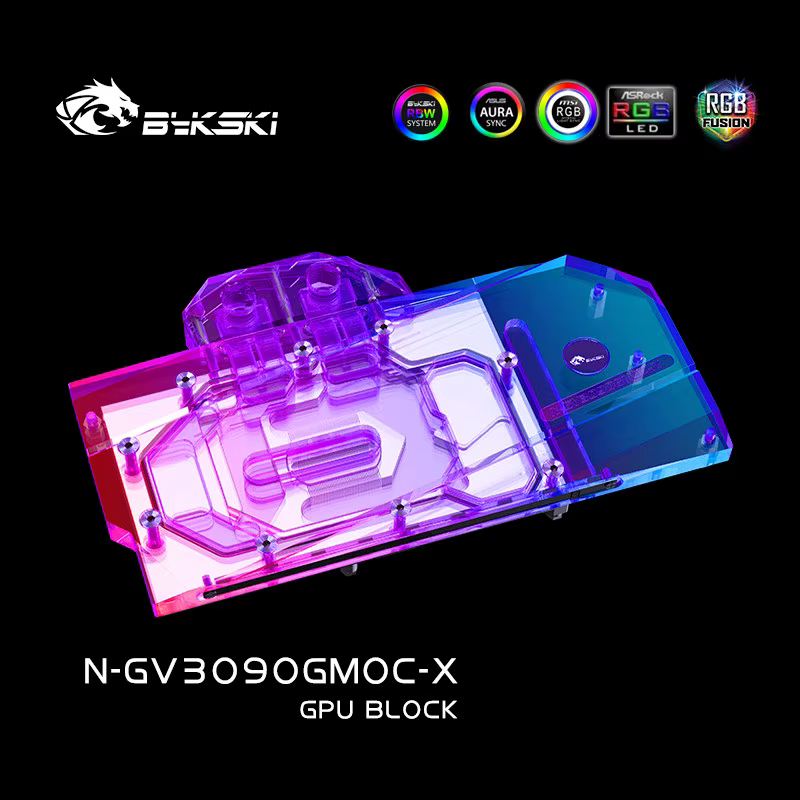 Bykski bloc d'eau utilisé pour GIGABYTE RTX 3080 GAMING OC 3X 10G/3090/3080ti carte GPU/bloc de radiateur en cuivre N-GV3090GMOC-X