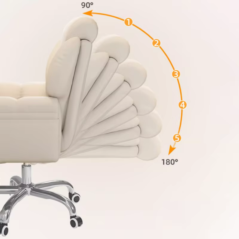 Chaise de Bureau Moderne Blanche avec Repose-Pieds Mobile