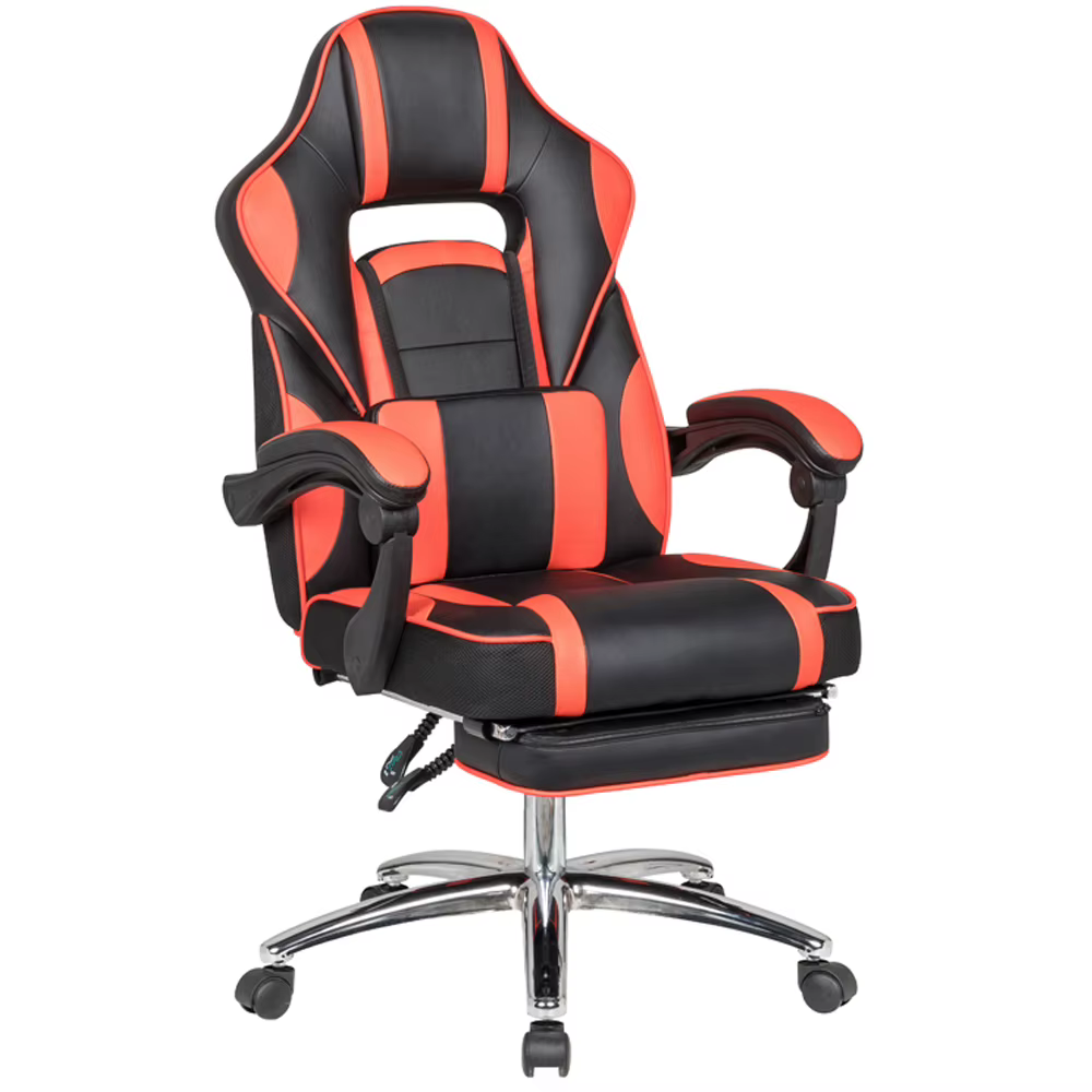 Chaise de jeu pour ordinateur avec repose-pieds