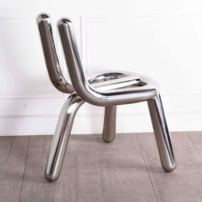 Chaise en acier inoxydable, tabouret en métal, chaises de salle à manger créatives, tabouret artistique de luxe, tabouret de maquillage, siège de loisirs pour salon, mobilier nordique