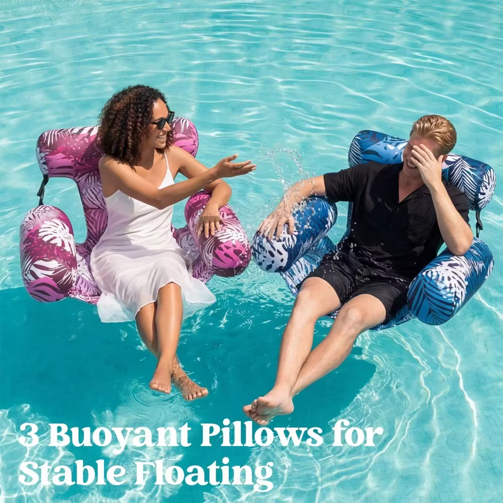 Fauteuil flottant gonflable robuste avec flotteur pour adultes, pour lacs, plages, jardins et fêtes en extérieur