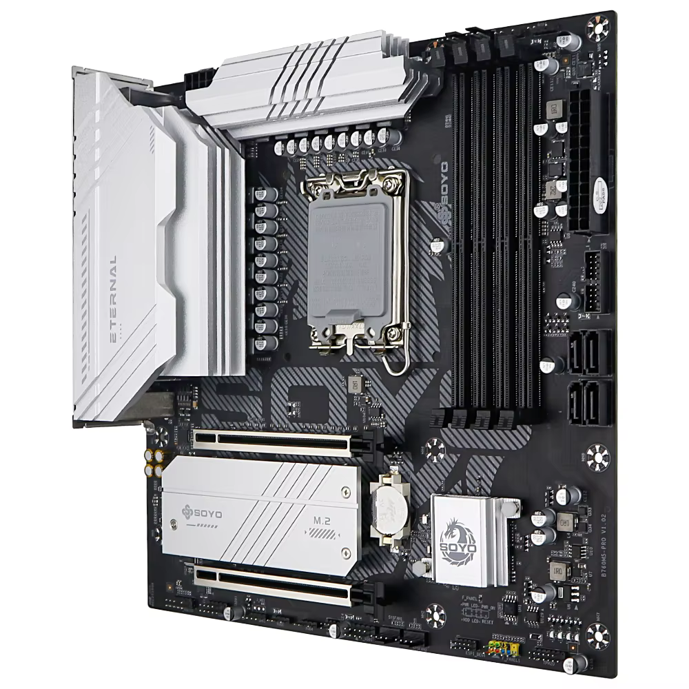 SOYO B760M D4 WiFi DDR4 LGA 1700 Intel B760 M-ATX carte mère 2 * M.2 PCIe 4.0 type-c WiFi6 ARGB USB3.2 pour processeur 12/13/14ème